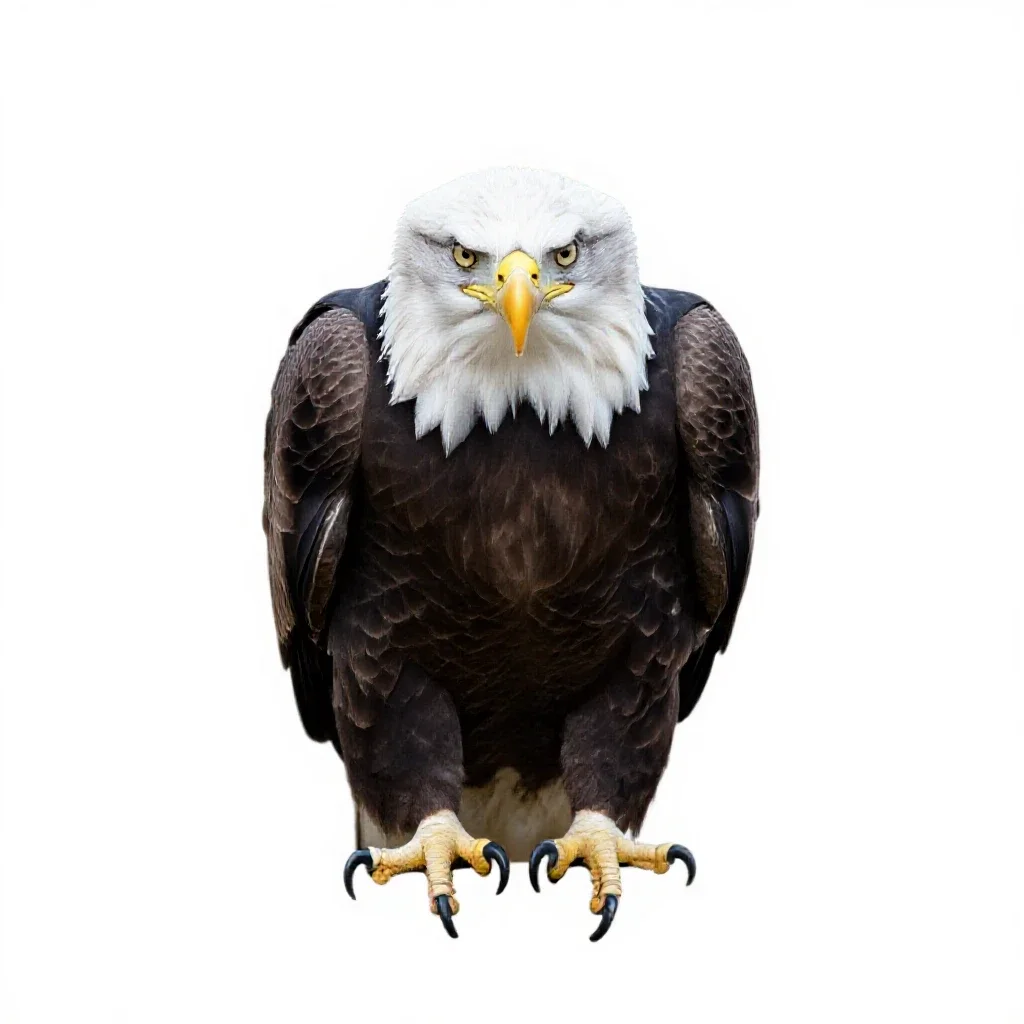 Bald eagle isolated on a white background