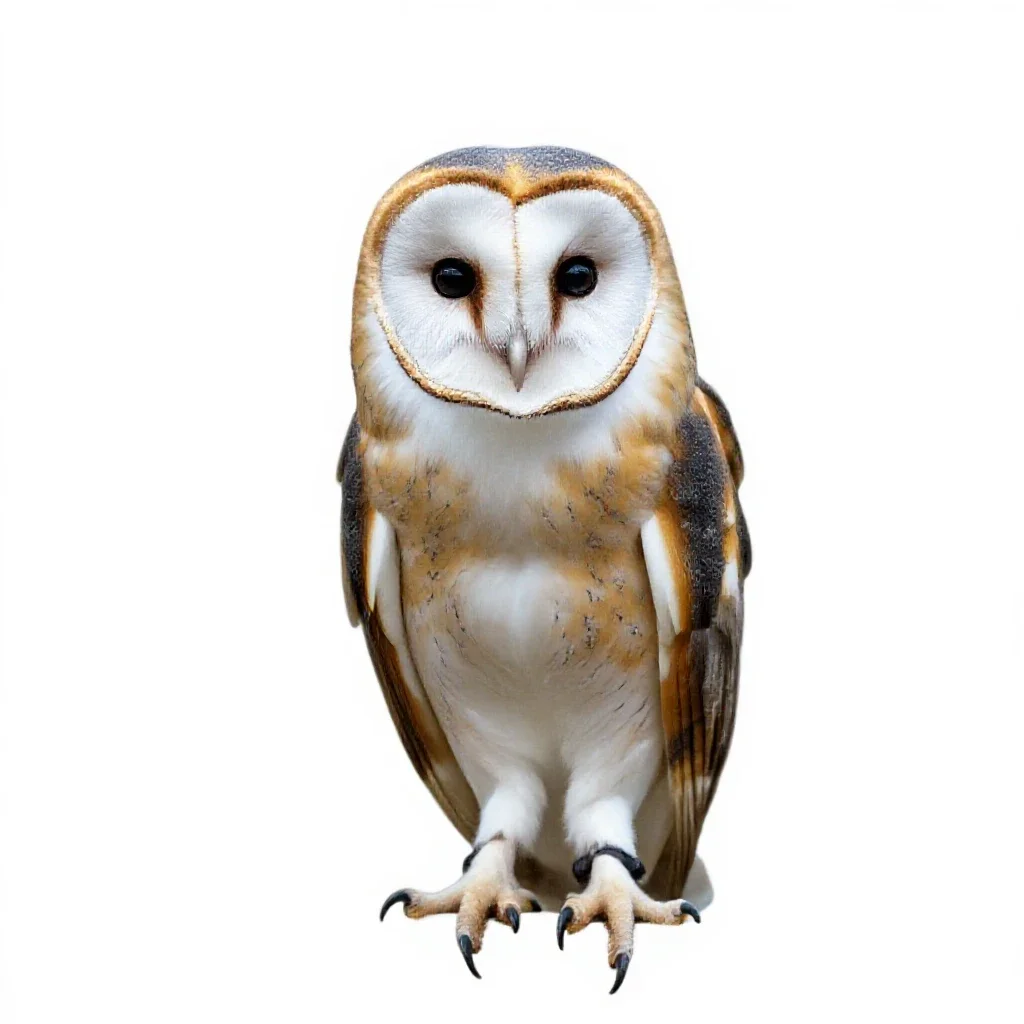 Barn owl isolated on a white background
