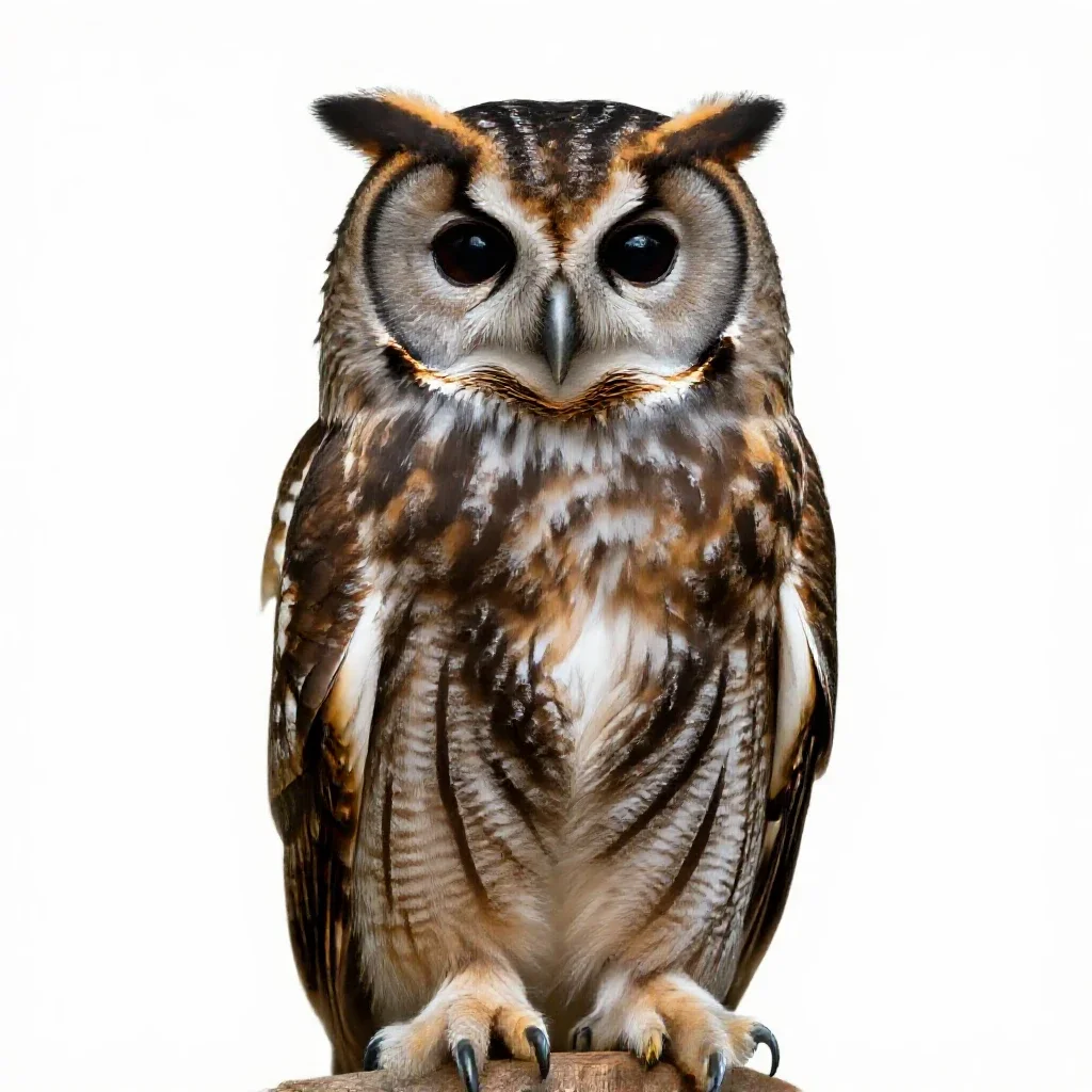 Barred owl isolated on a white background