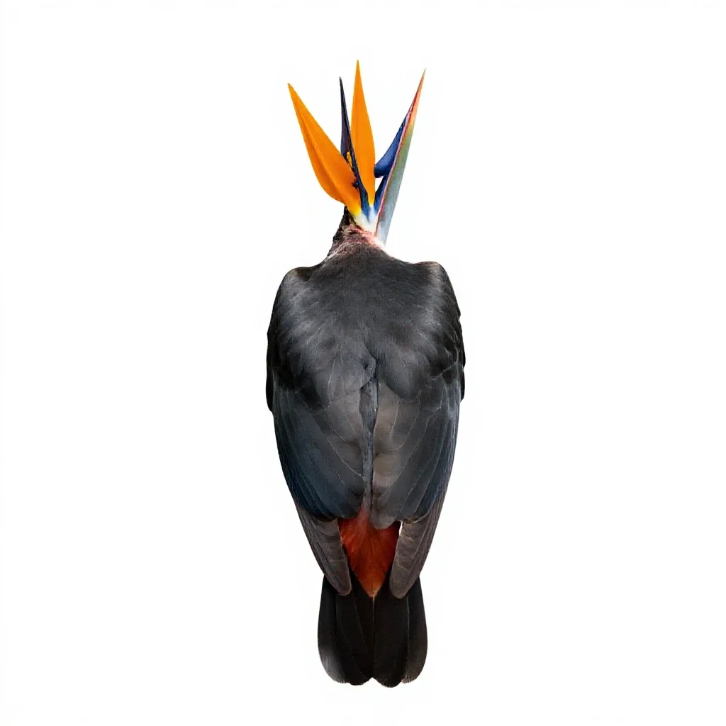 Bird of paradise isolated on a white background