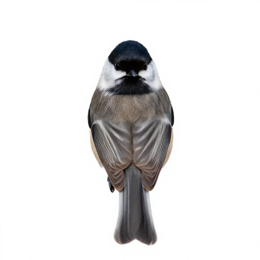 Black-capped chickadee isolated on a white background