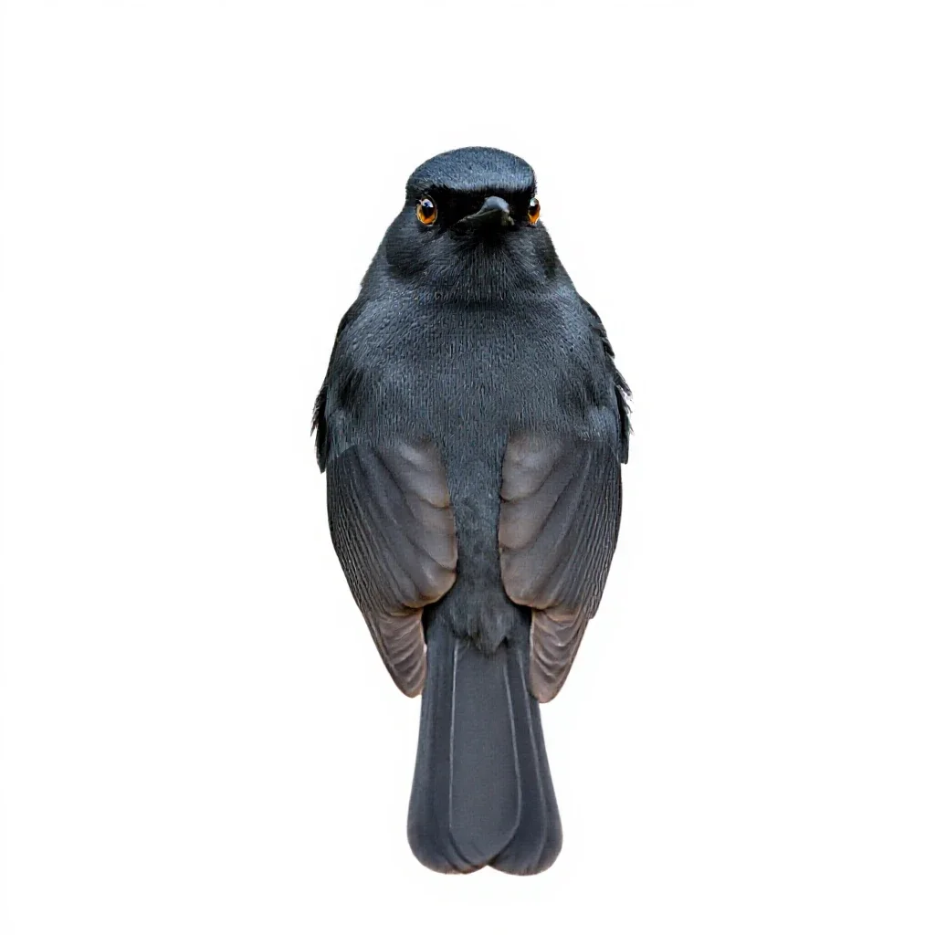 Black-fronted bush shrike isolated on a white background