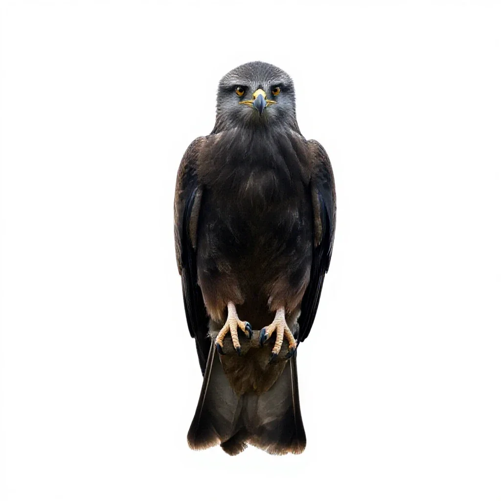 Black kite isolated on a white background