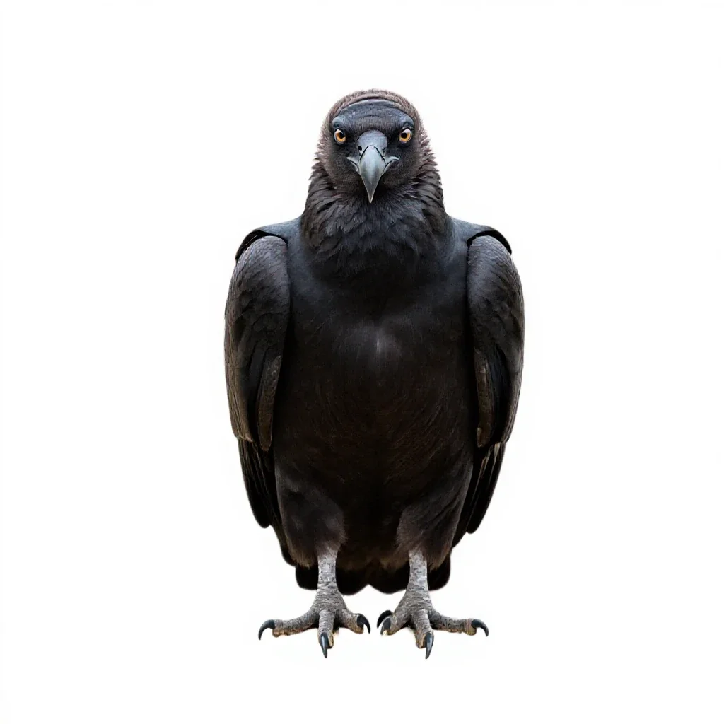 Black vulture isolated on a white background