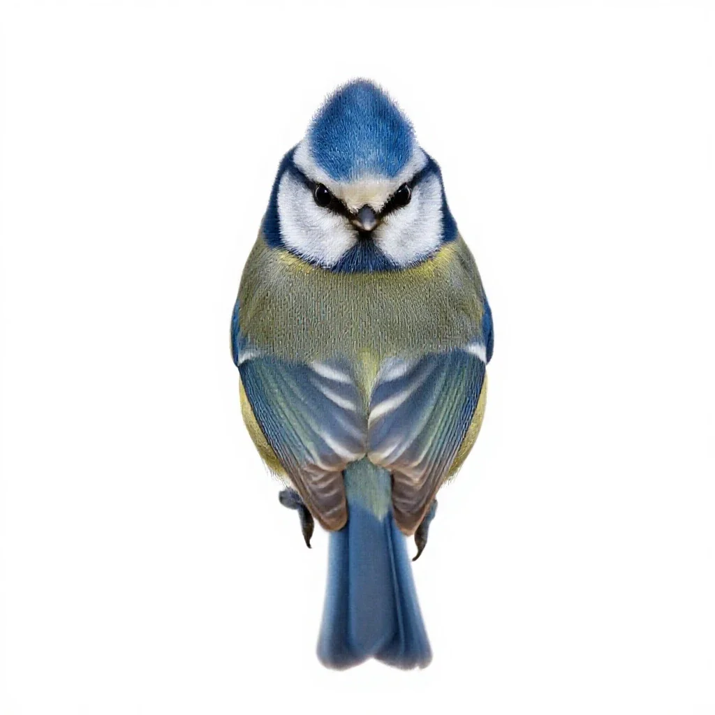 Blue tit isolated on a white background