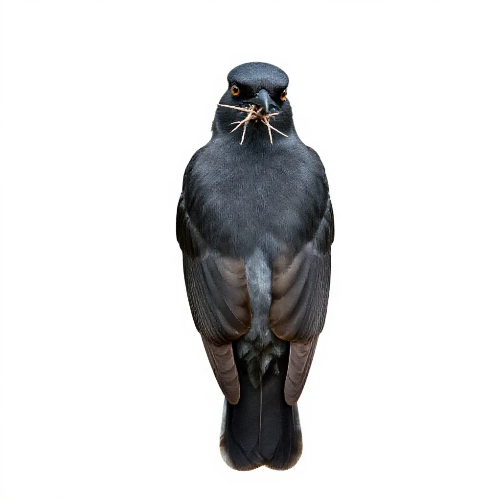 Butcherbird isolated on a white background