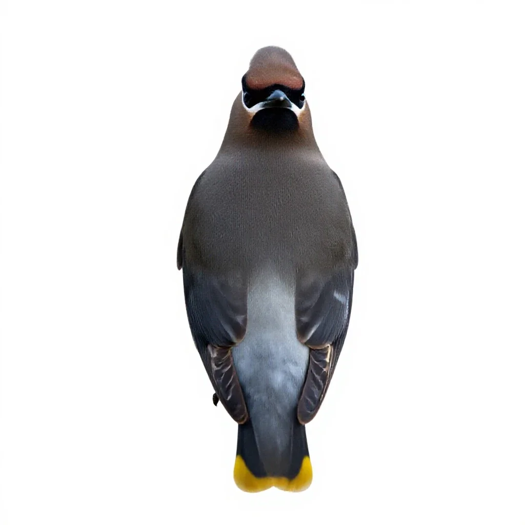 Cedar waxwing isolated on a white background