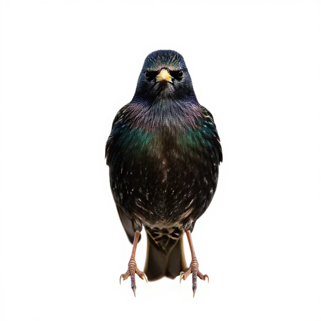 Common starling isolated on a white background