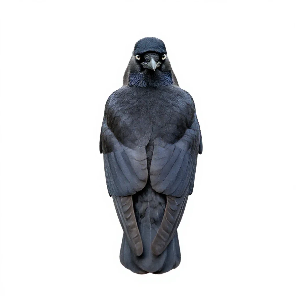 Corvine bird isolated on a white background