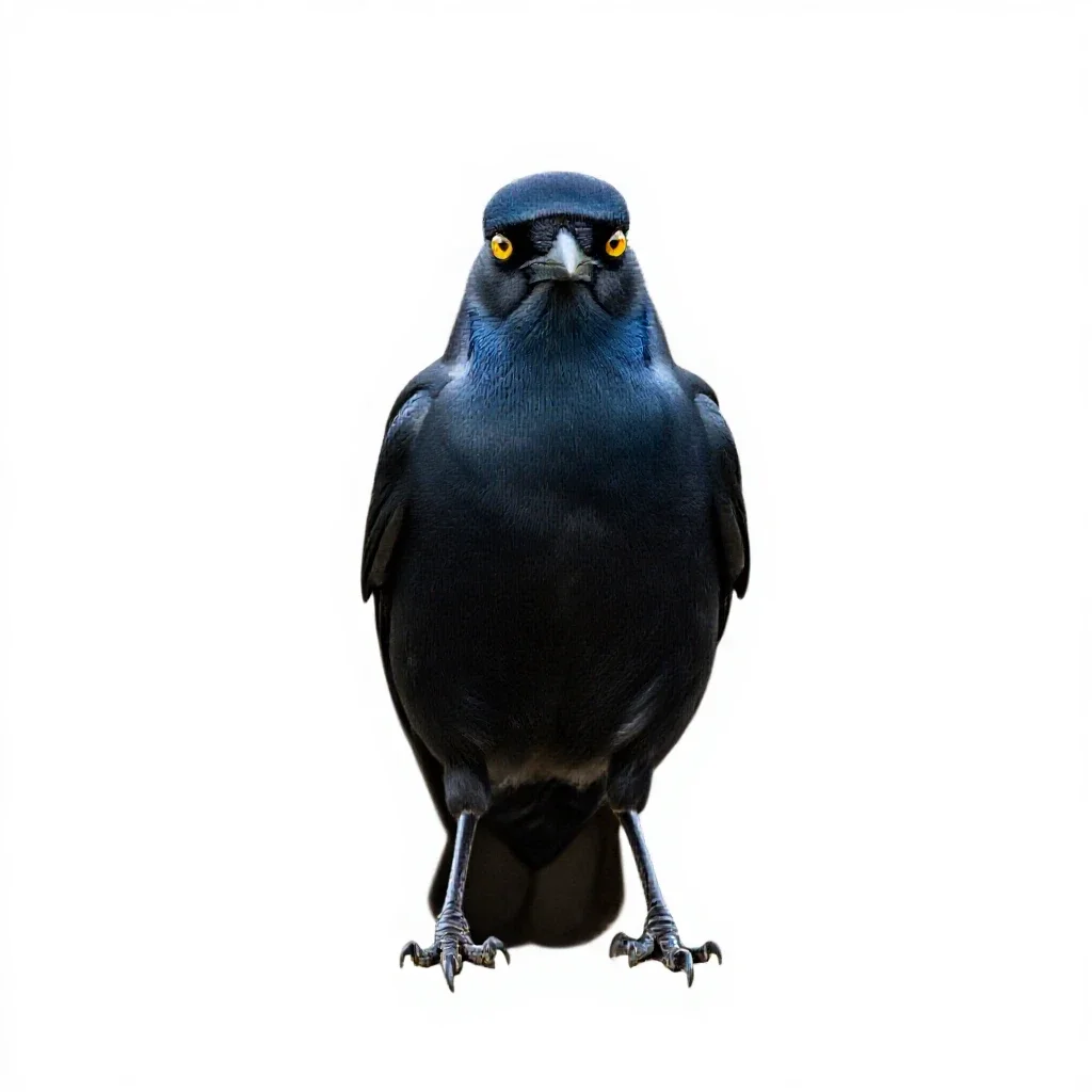 Currawong isolated on a white background