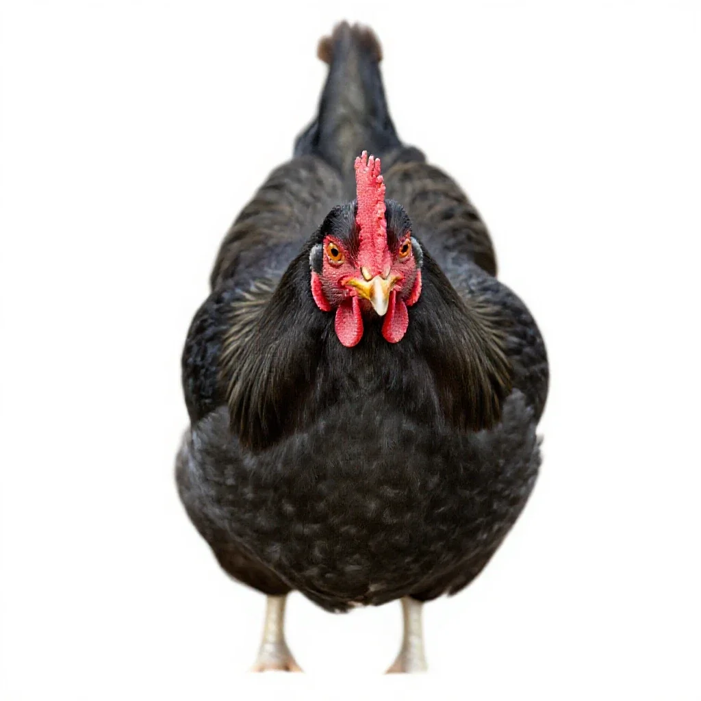 Domestic fowl isolated on a white background