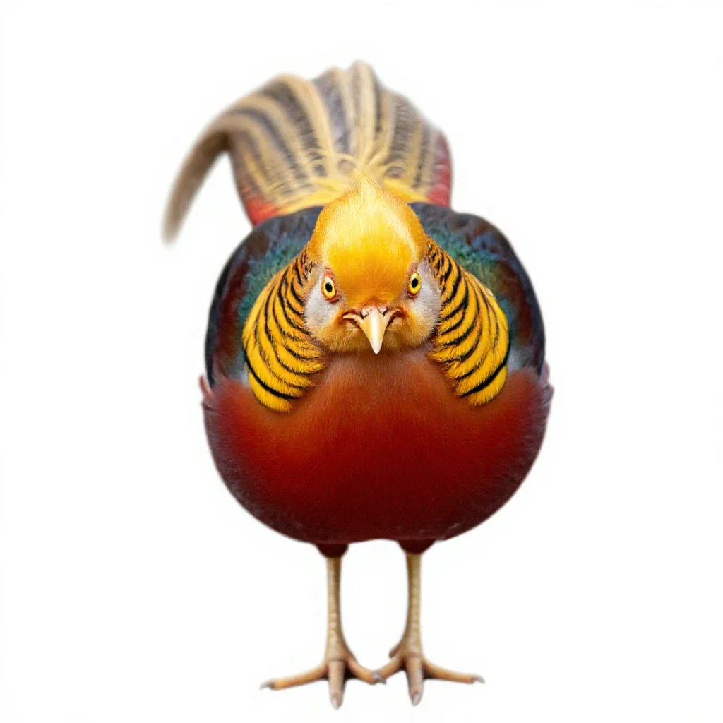 Golden pheasant isolated on a white background