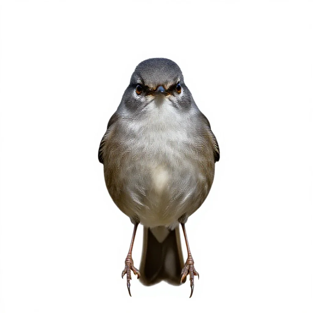 Greater whitethroat isolated on a white background