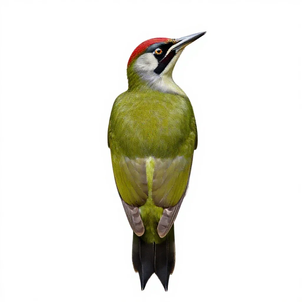 Green woodpecker isolated on a white background