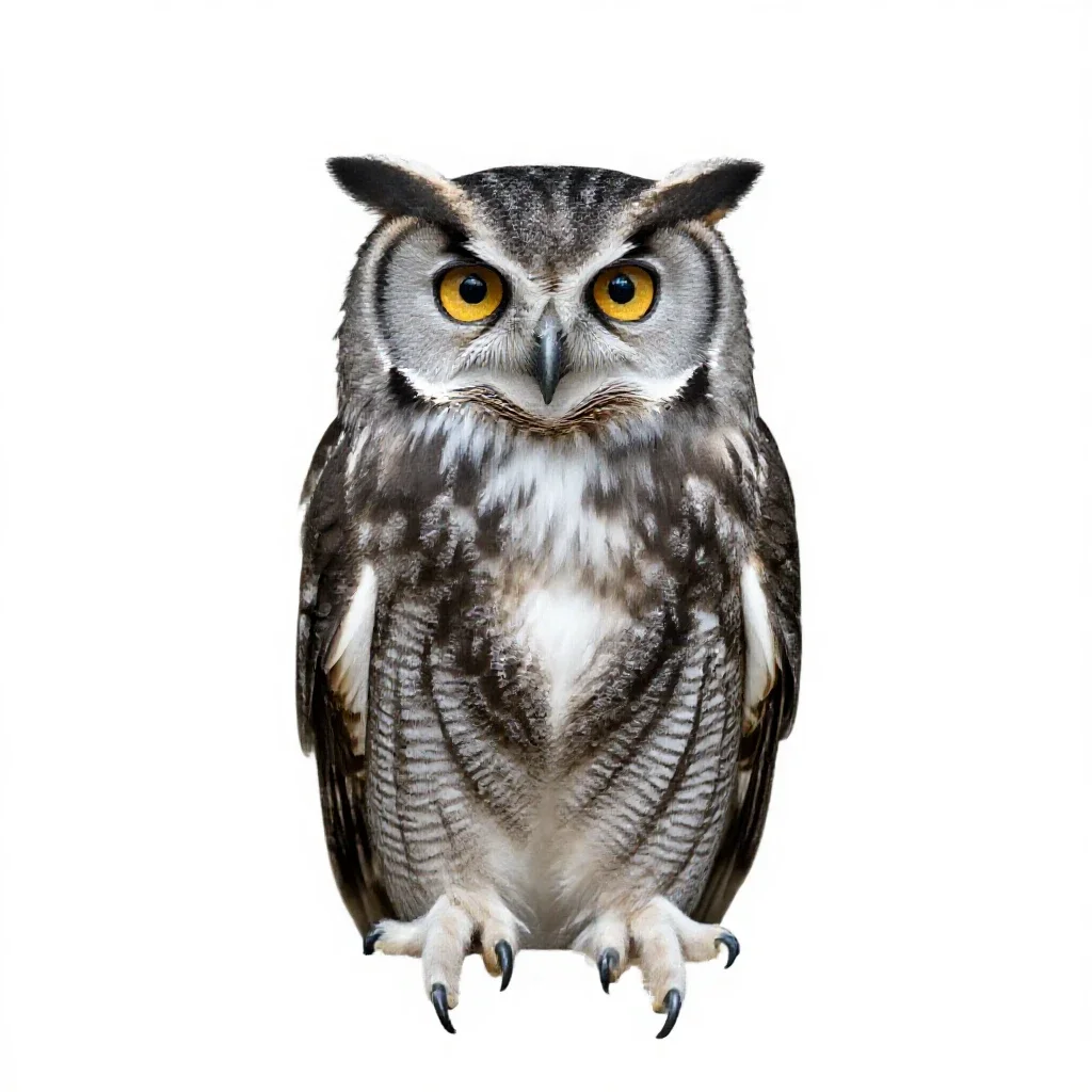 Hawk owl isolated on a white background