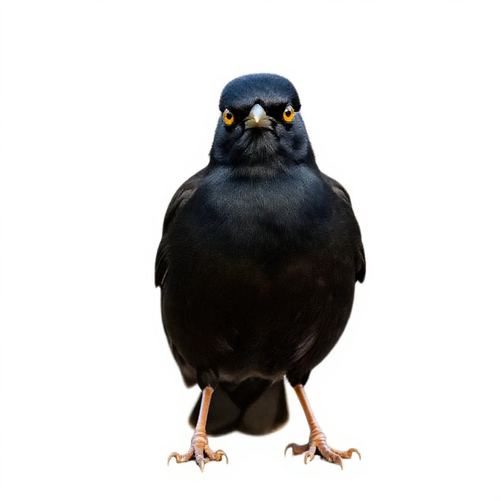 Hill myna isolated on a white background