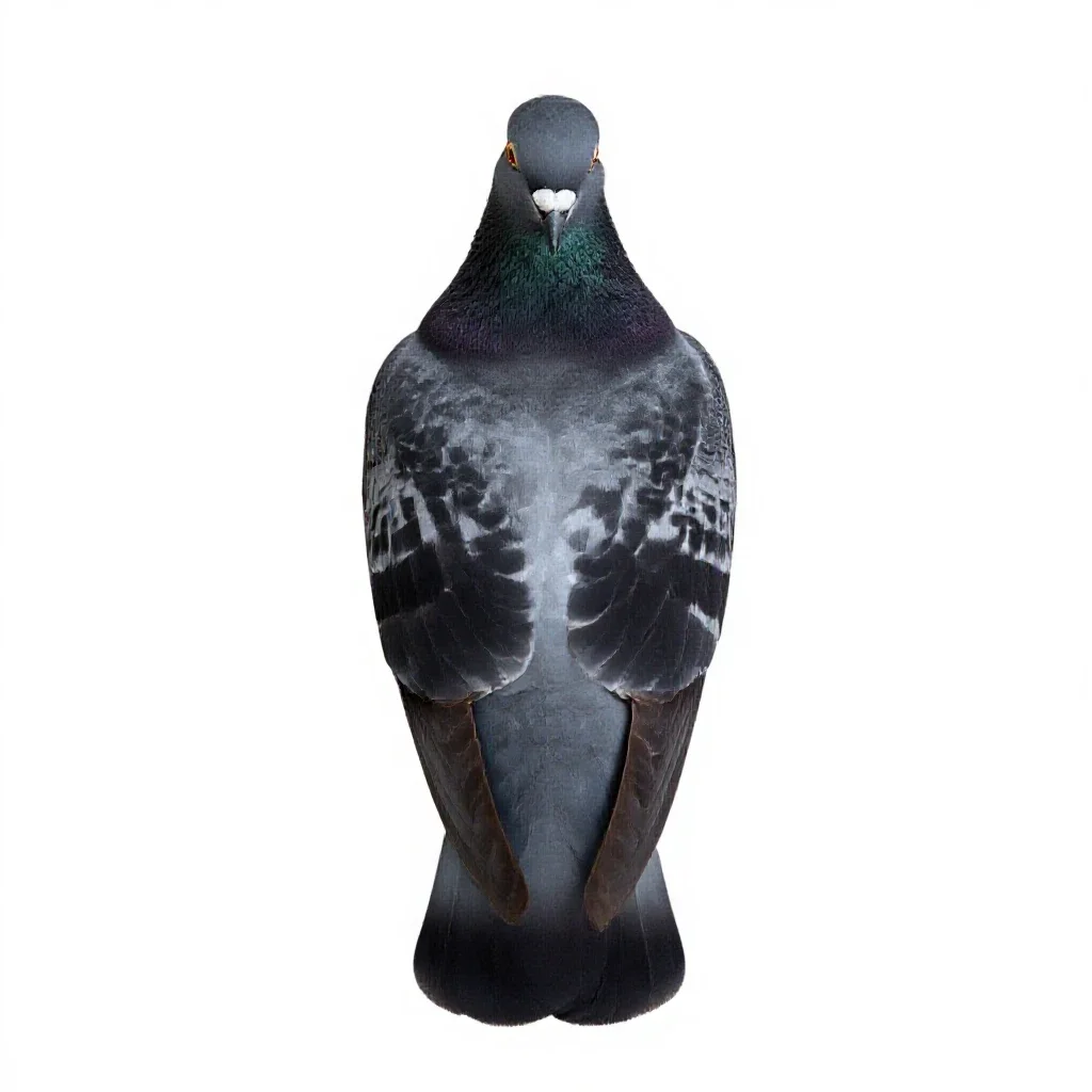 Homing pigeon isolated on a white background