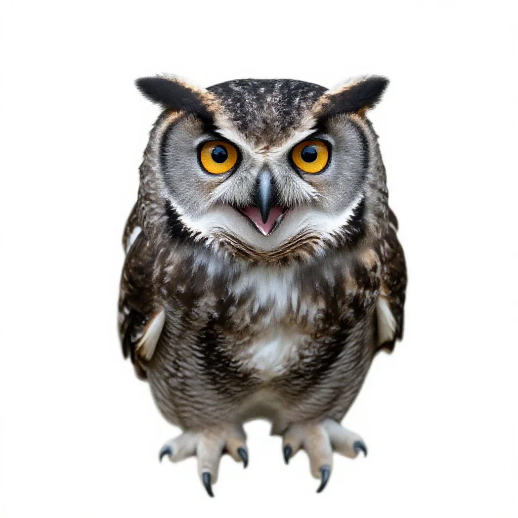 Laughing owl isolated on a white background