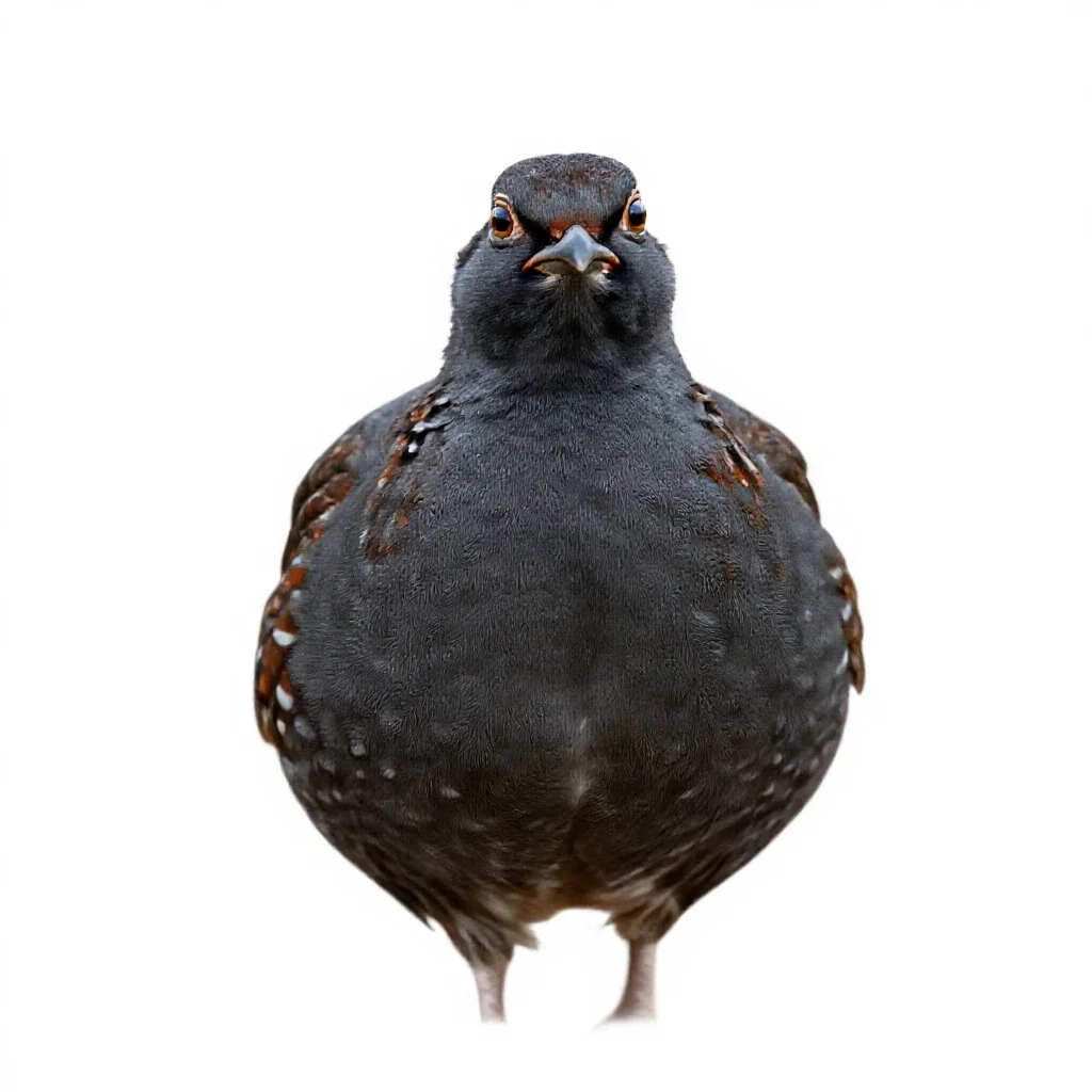 Lesser prairie chicken isolated on a white background