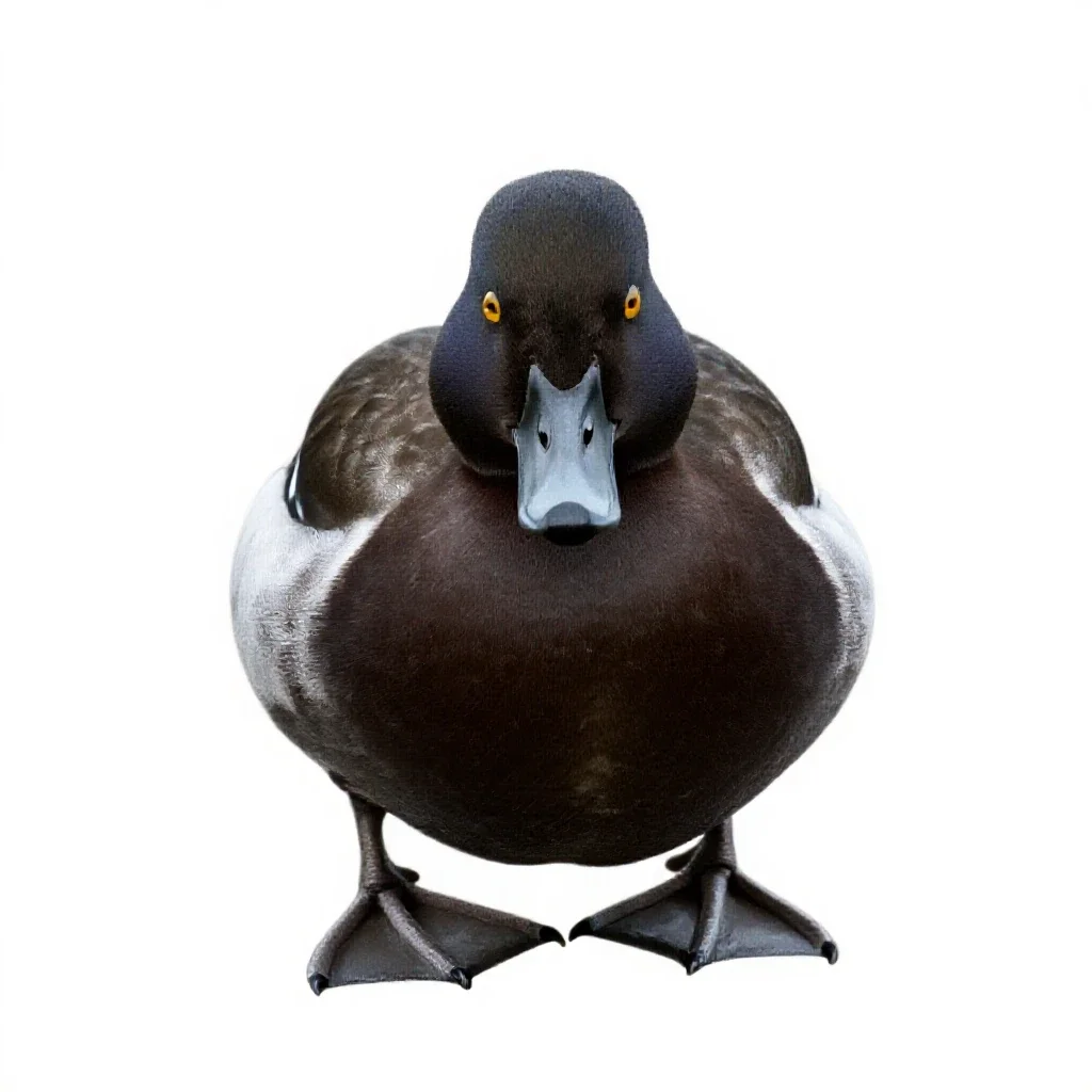 Lesser scaup isolated on a white background