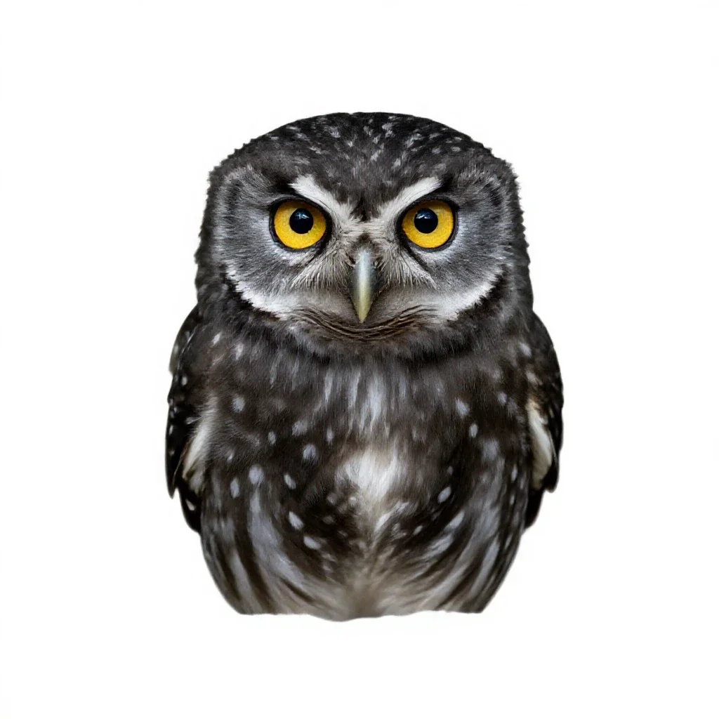 Little owl isolated on a white background