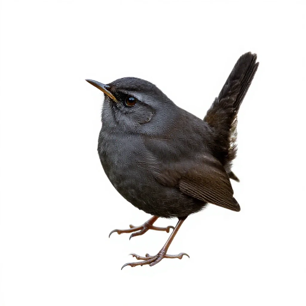 Marsh wren isolated on a white background