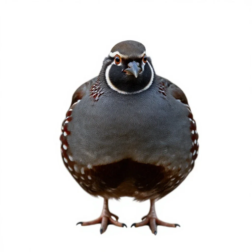 Migratory quail isolated on a white background