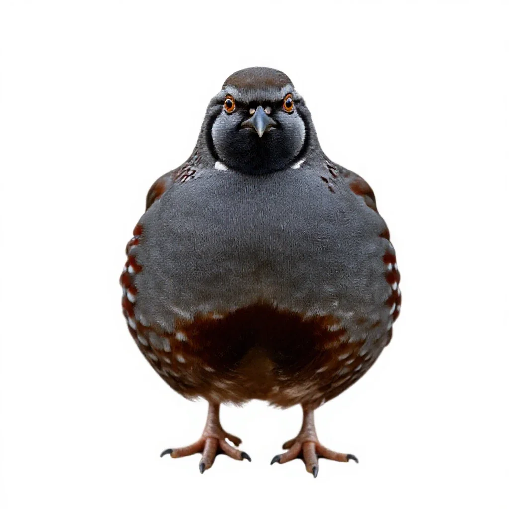 Mountain quail isolated on a white background
