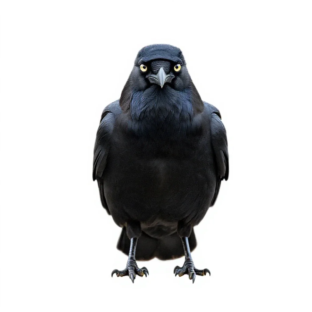Night raven isolated on a white background
