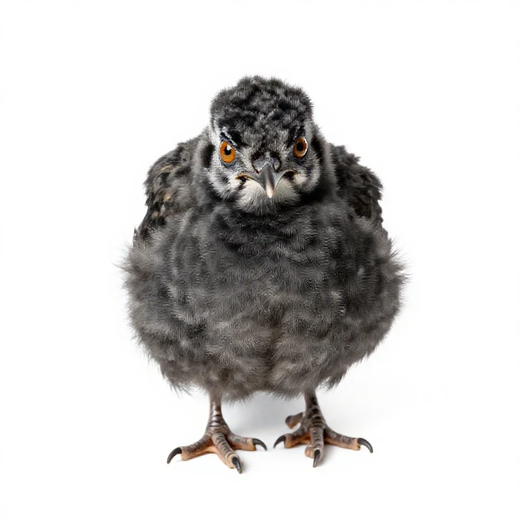 Peachick isolated on a white background