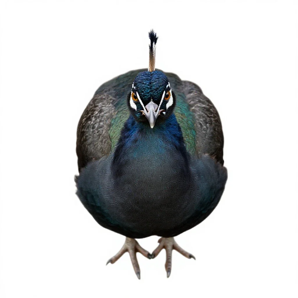 Peafowl isolated on a white background