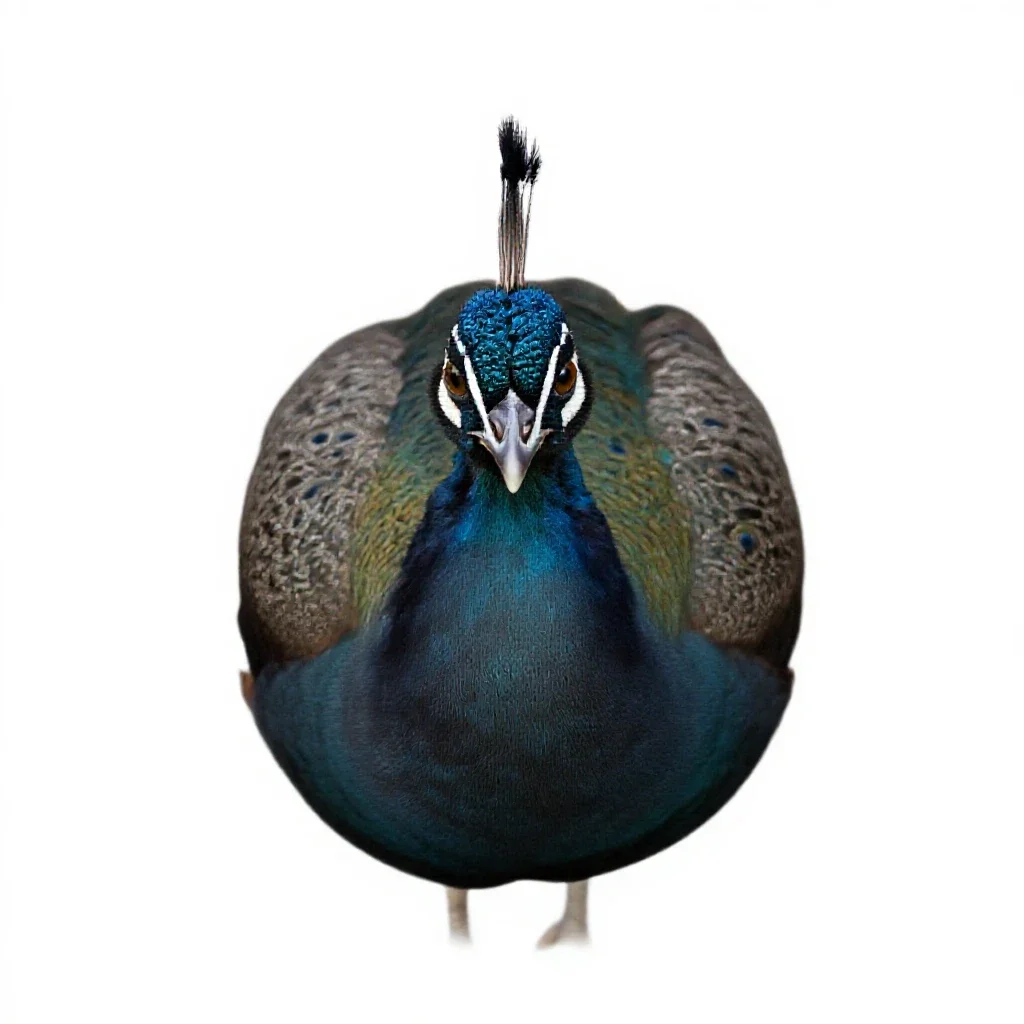 Peahen isolated on a white background