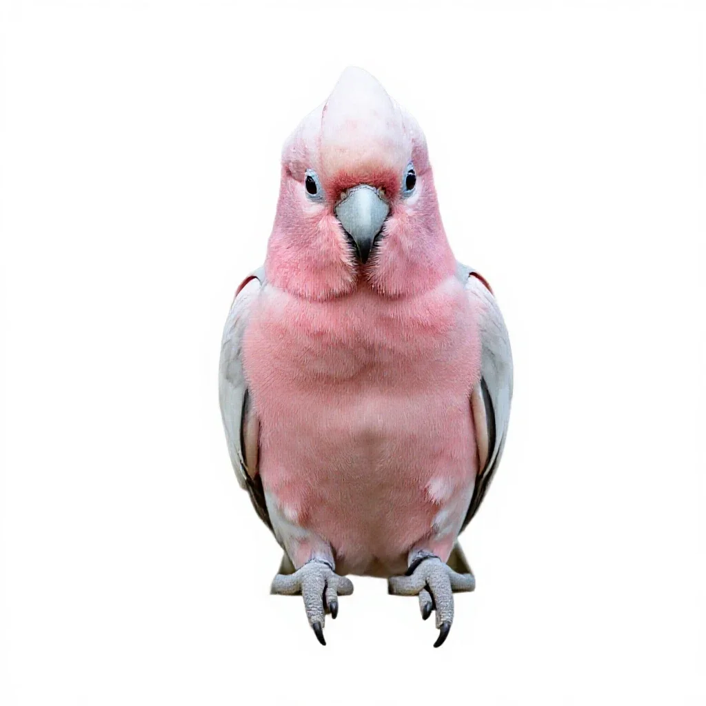 Pink cockatoo isolated on a white background