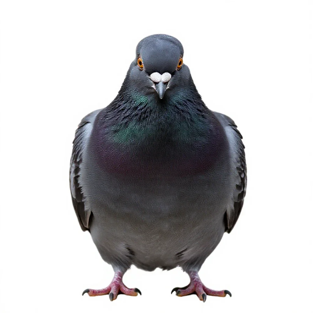 Pouter pigeon isolated on a white background