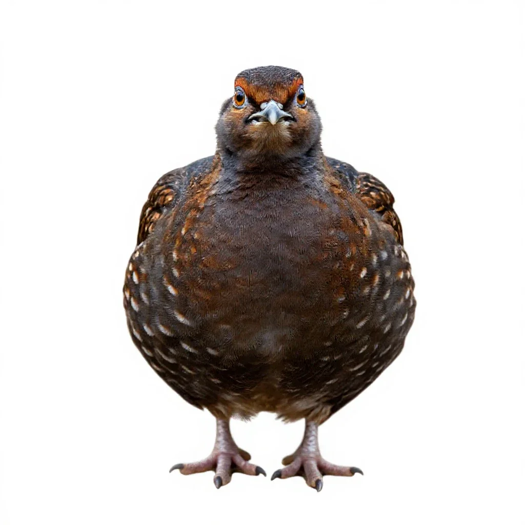 Prairie chicken isolated on a white background