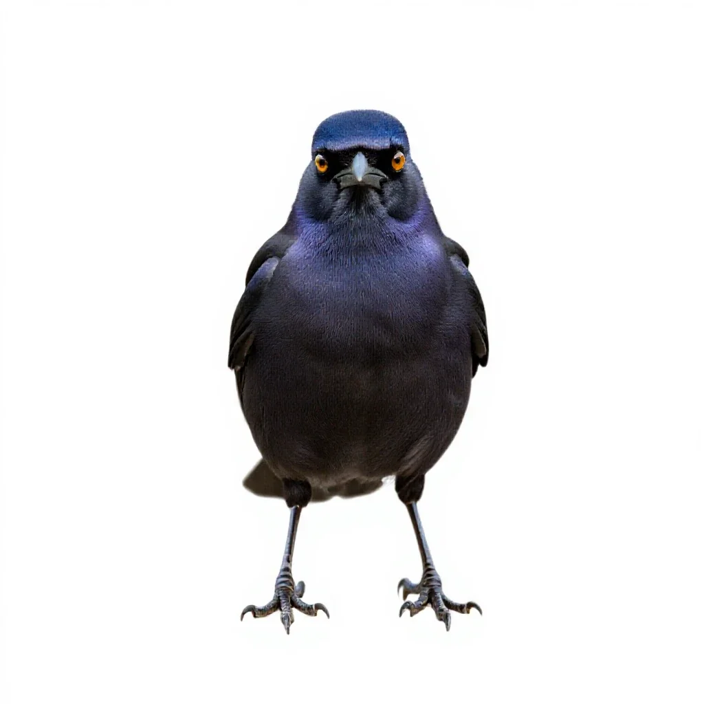 Purple grackle isolated on a white background