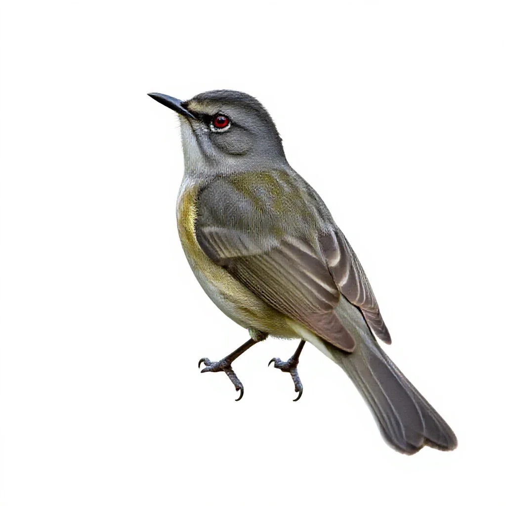Red-eyed vireo isolated on a white background