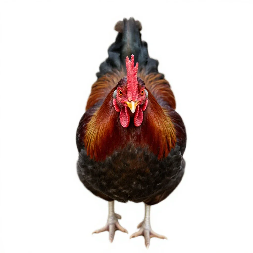 Red jungle fowl isolated on a white background