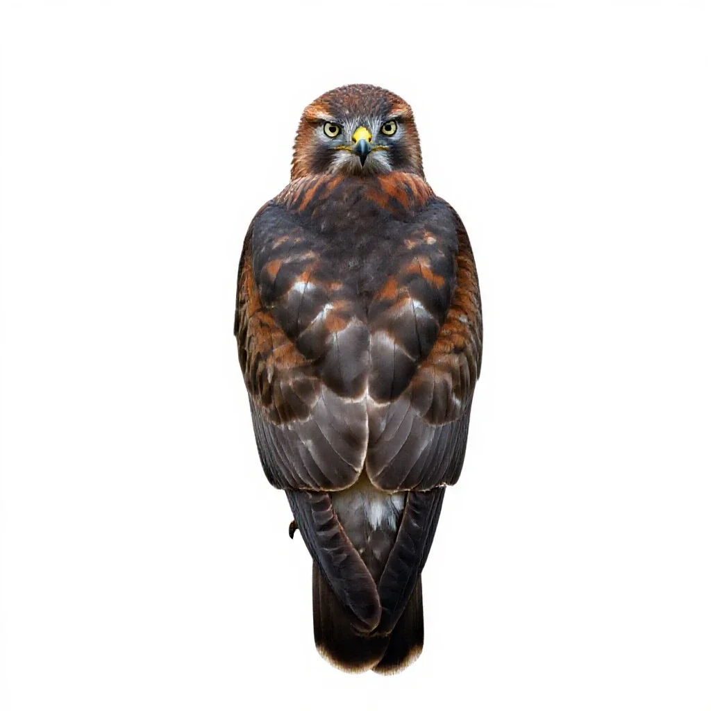 Red-shouldered hawk isolated on a white background