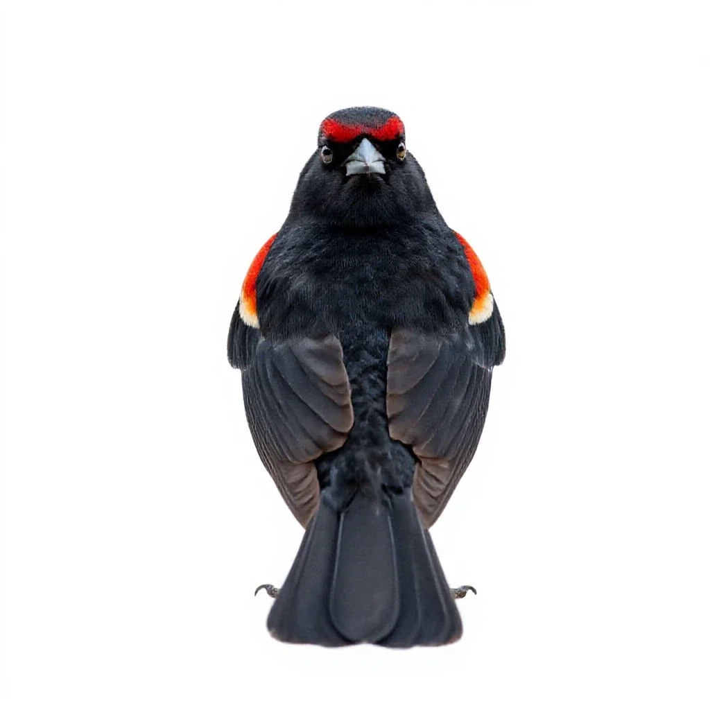 Red-winged blackbird isolated on a white background