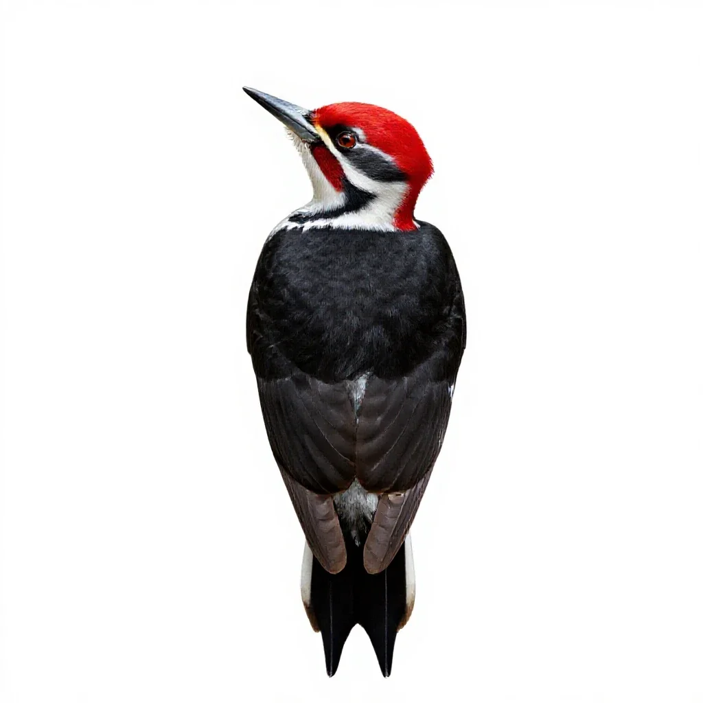 Redheaded woodpecker isolated on a white background