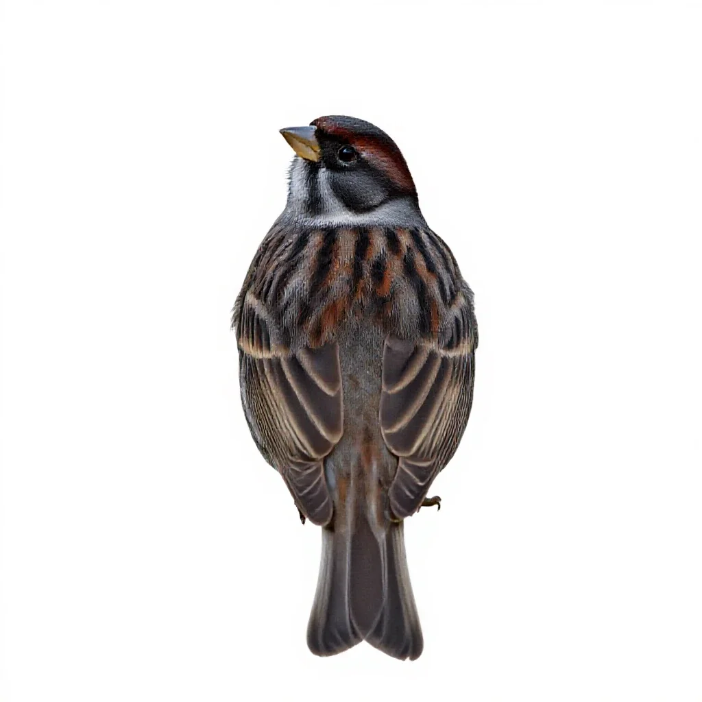 Reed bunting isolated on a white background
