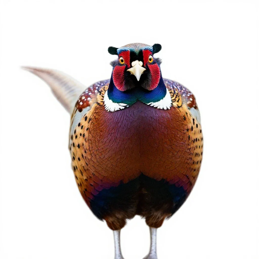 Ring-necked pheasant isolated on a white background