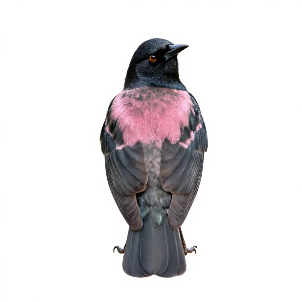 Rose-colored starling isolated on a white background