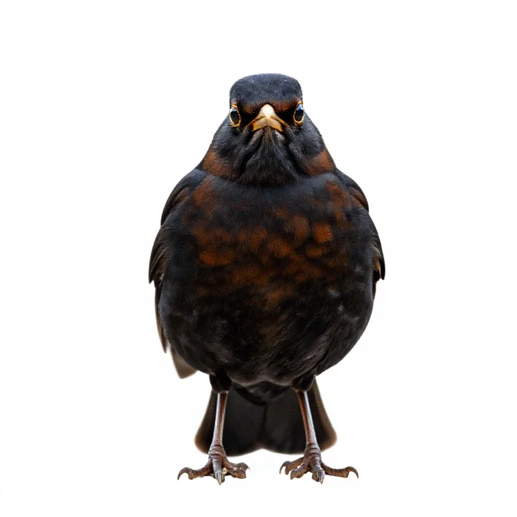 Rusty blackbird isolated on a white background