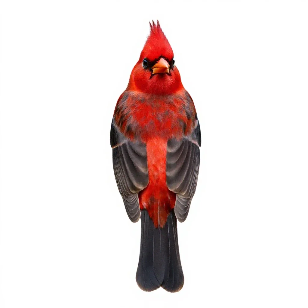 Scarlet tanager isolated on a white background