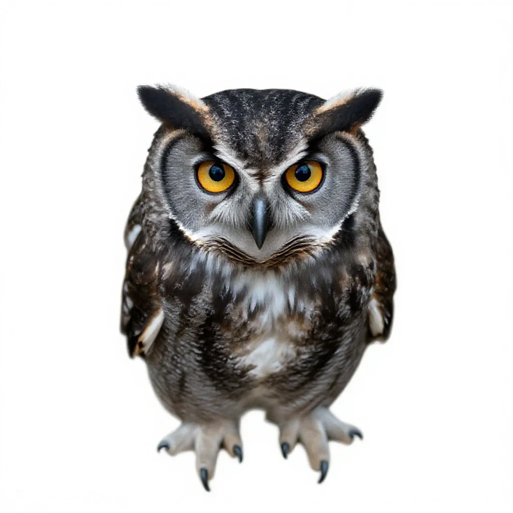 Screech owl isolated on a white background