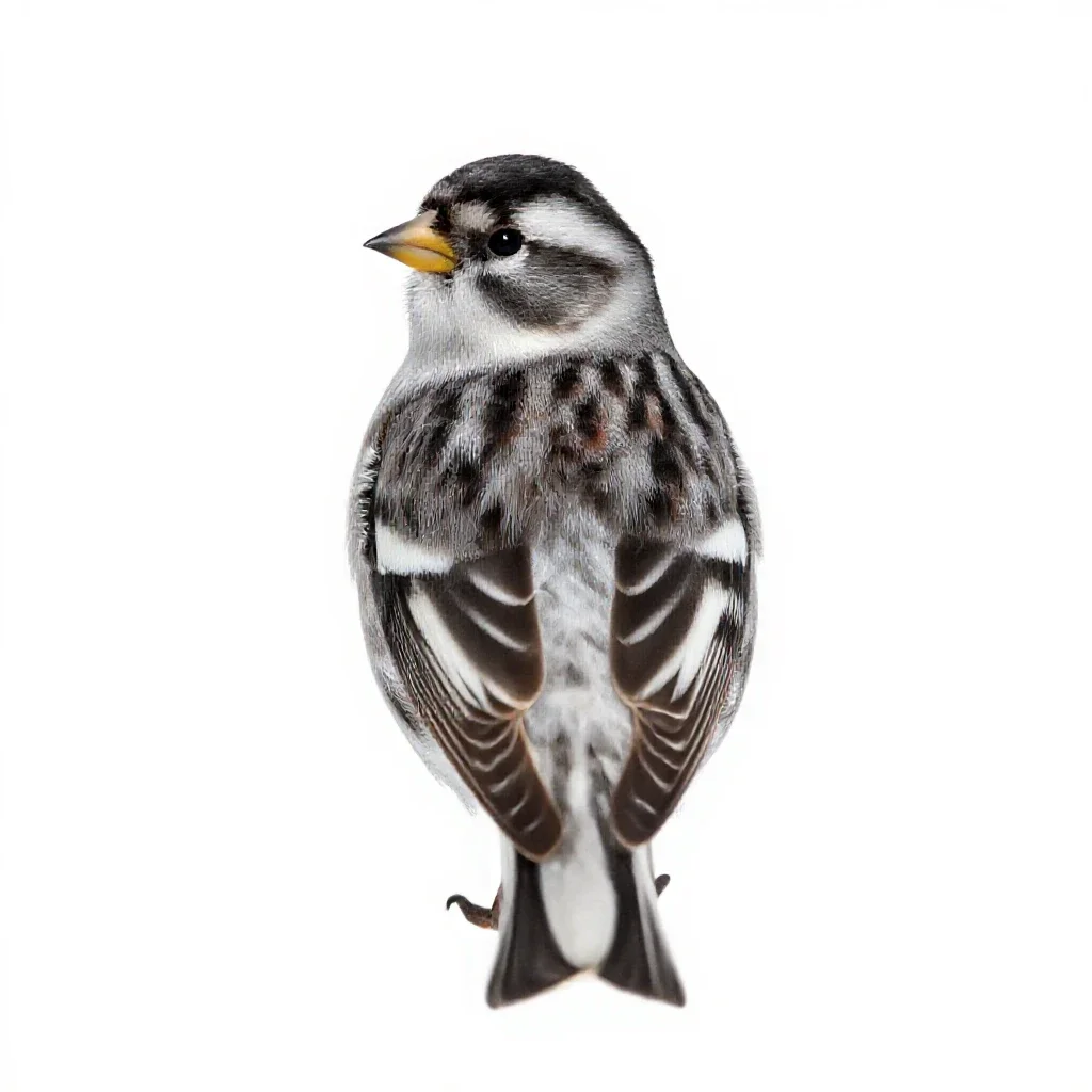 Snow bunting isolated on a white background