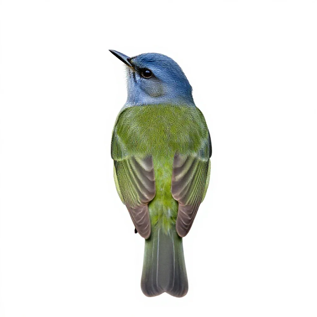 Solitary vireo isolated on a white background