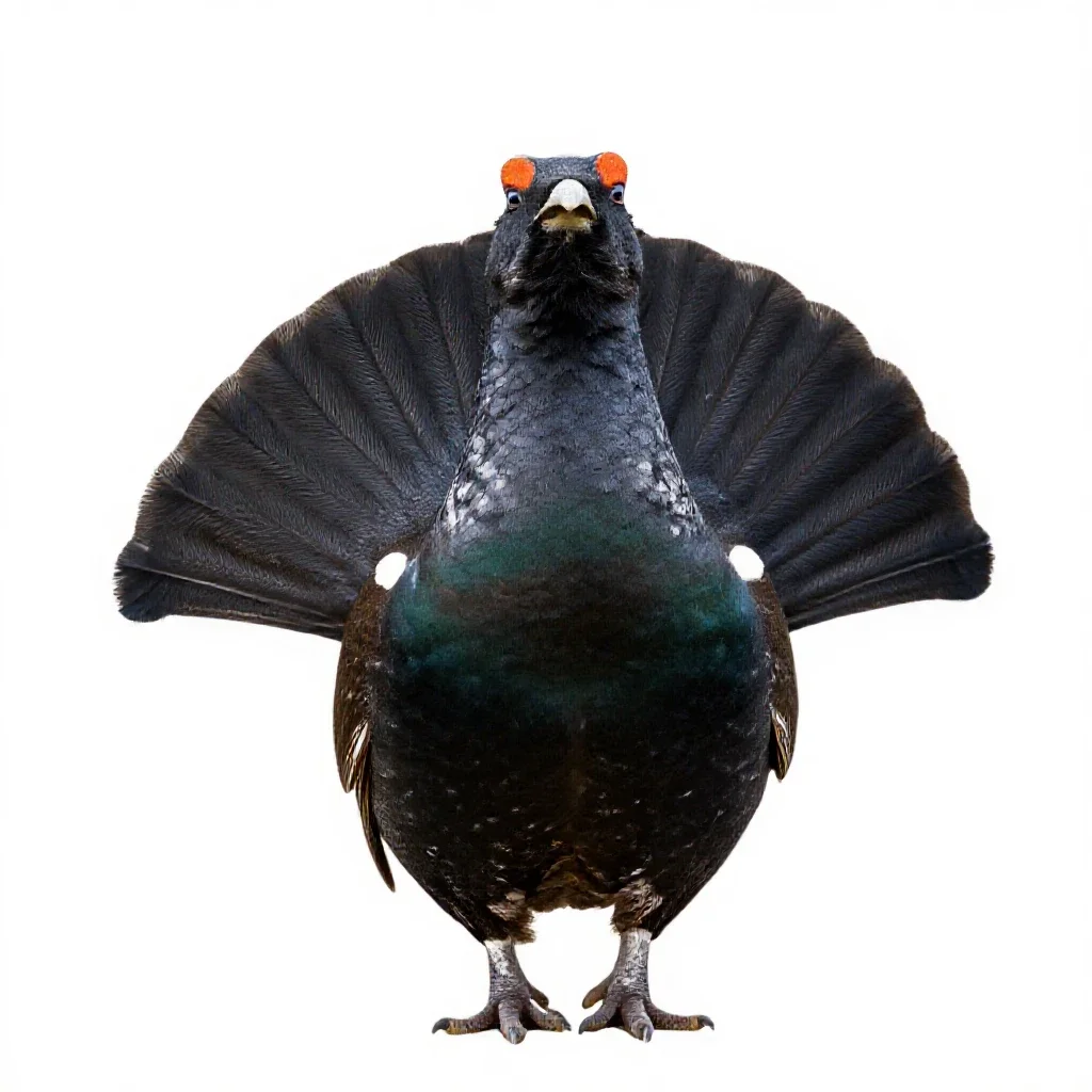 Spruce grouse isolated on a white background